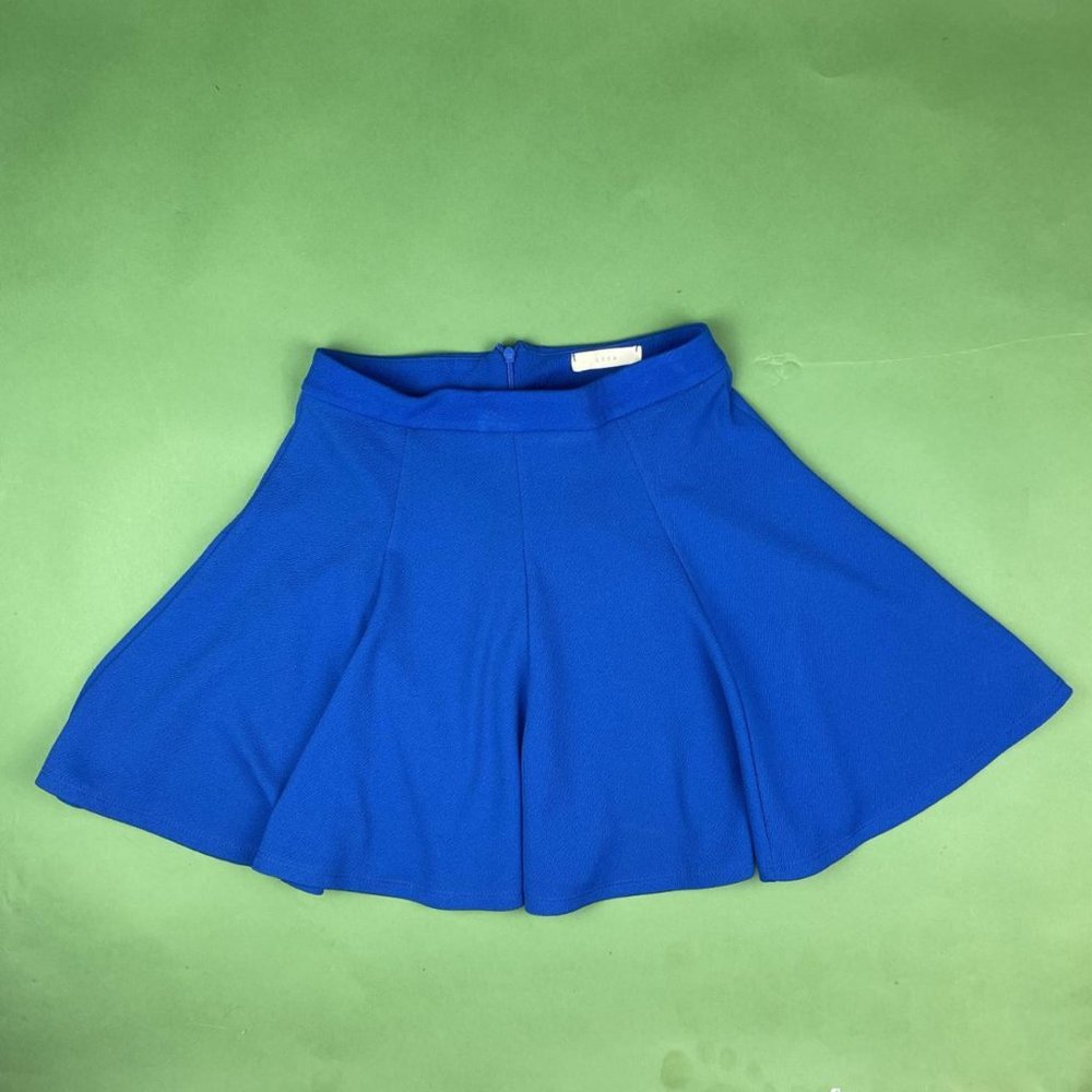 Blue Y2K Vintage Flared Pleated Skirt XS